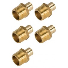 (5-pk) 1" Pex Brass Male Adapter- crimp-lead free - B079C5YM2K